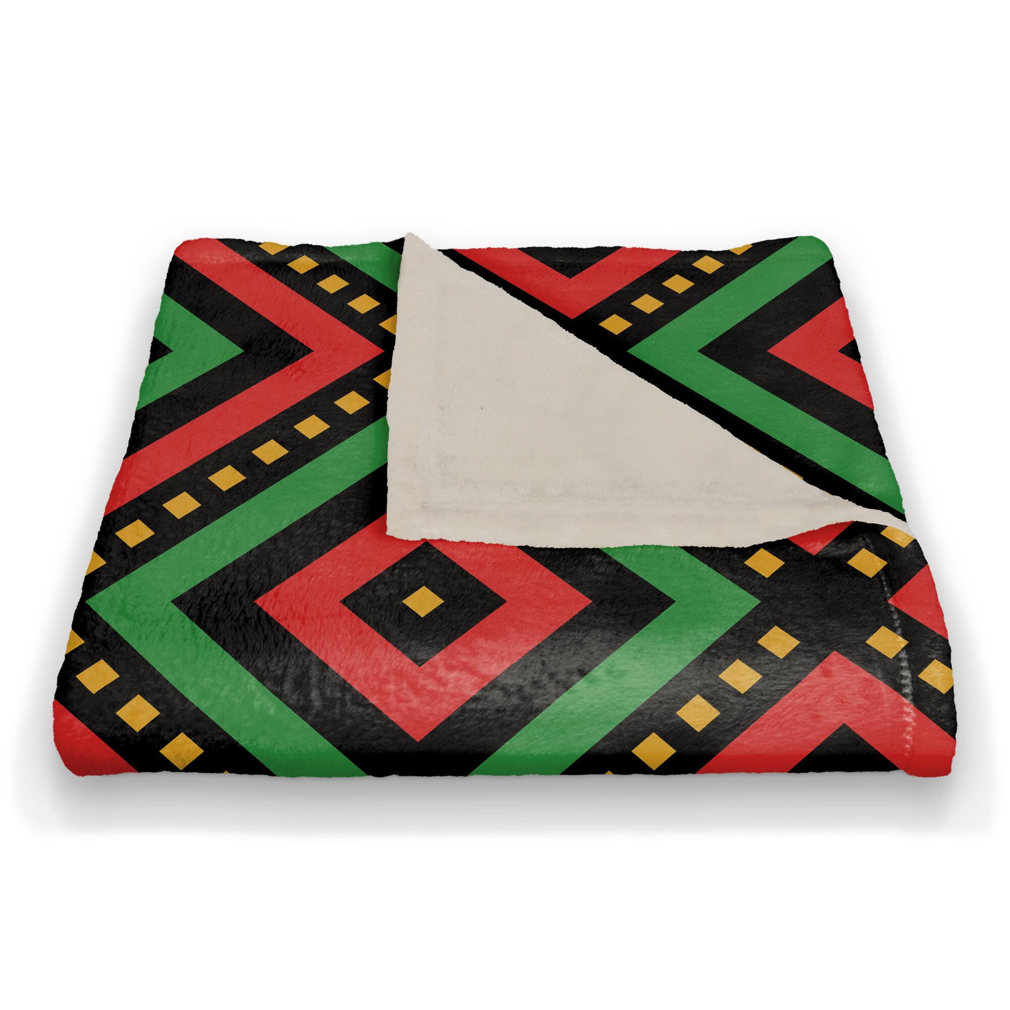 Diamond Kwanzaa Pattern Coral Fleece Blanket